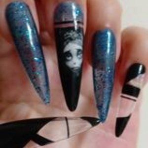 A corpse Bride  gothic halloween press on nails pPN26